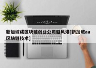 新加坡成区块链创业公司避风港[新加坡aa区块链技术]