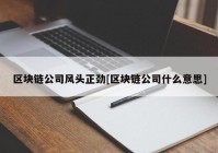 区块链公司风头正劲[区块链公司什么意思]