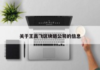 关于王高飞区块链公司的信息