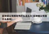 区块链公司现在为什么这么火[区块链公司靠什么盈利]